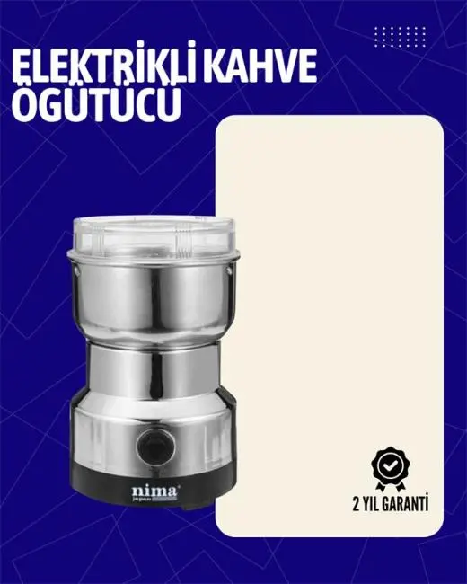 Elektrikli Sessiz Kahve Öğütücü | Çok Fonksiyonlu 200W AB Fişli Kolay Temizlenir