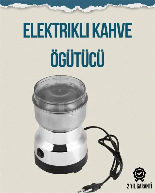 Kompakt Elektrikli Kahve ve Baharat Öğütücü | 14500 Devir Şeffaf Kapaklı Hediye İçin İdeal