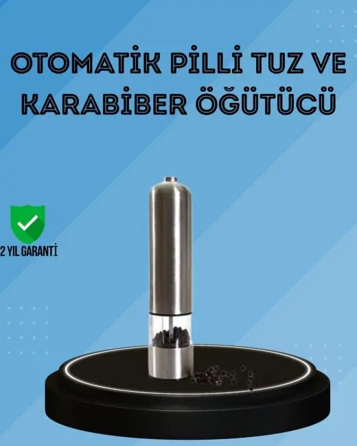 Pilli Baharat Değirmeni Karabiber Tuz ve Baharat Öğütücü