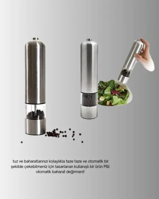 Otomatik Baharat Değirmeni Paslanmaz Gövde Ergonomik Tasarım