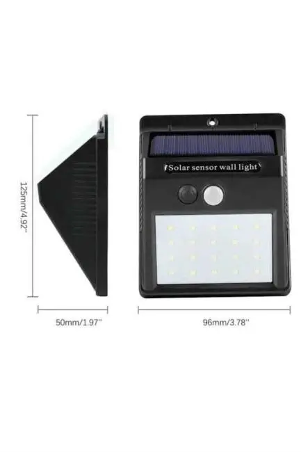 Güneş Enerjili Sensörlü Duvar Lambası Bahçe Lamba Suya Dayanıklı Bahçe Aydınlatma
