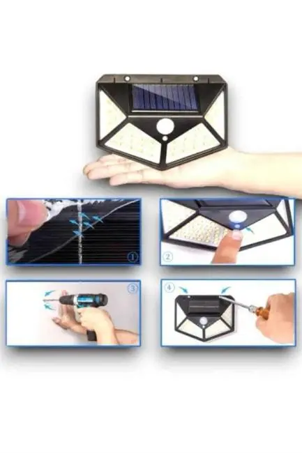 Güneş Enerjili Bahçe Lambası 100 Led Bahçe Lambası Bahçe Aydınlatma