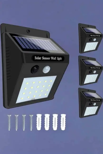 Solar Lamba Giriş Bahçe Yol Avlu Hareket Sensörlü Led Parlak Gece Su Geçirmez