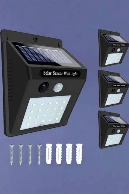 Solar Lamba Giriş Bahçe Yol Avlu Hareket Sensörlü Led Parlak Gece Su Geçirmez