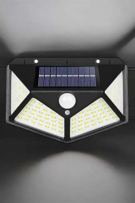 Güneş Enerjili Bahçe Aydınlatma Lambası Solar 100 Led Lamba