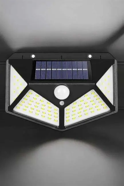 Güneş Enerjili Bahçe Aydınlatma Lambası Solar 100 Led Lamba