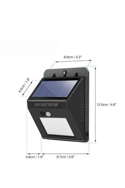 Bahçe Aydınlatma Sensörlü Güneş Enerjili Duvar Lambası 40 Led Işık