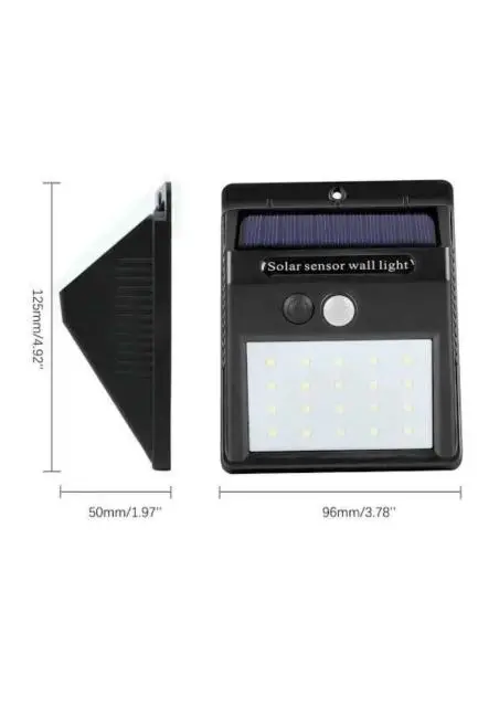 Güneş Enerjili Sensörlü Duvar Lambası Bahçe Lamba Suya Dayanıklı Bahçe Aydınlatma