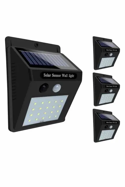 Solar Sensörlü Duvar Lambası Bahçe Lamba 20 Led Işık