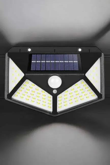 Güneş Enerjili Bahçe Aydınlatma Lambası Solar 100 Led Lamba