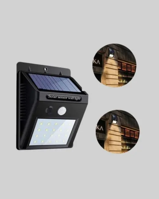 Solar Güçlü LED Dış Mekan Lambası – Güneş Enerjisiyle Şarj Olan Sensörlü Bahçe Işığı