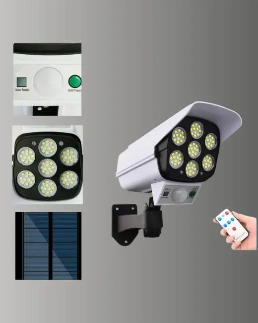 PVC+PC Malzemeli 2'si 1 Arada Güvenlik Lambası – Ayarlanabilir Başlık ve Panel Açısı