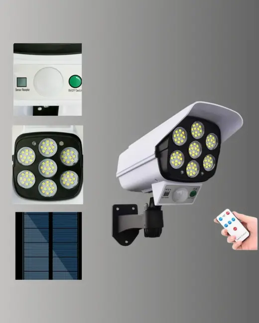 PVC+PC Malzemeli 2'si 1 Arada Güvenlik Lambası – Ayarlanabilir Başlık ve Panel Açısı