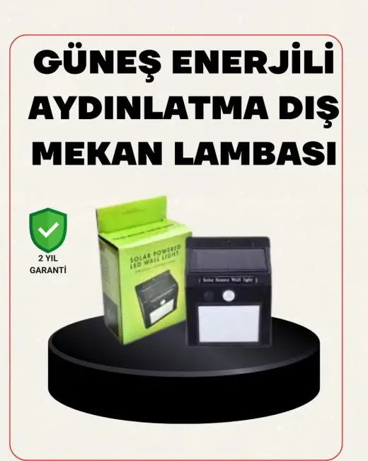 Bahçe ve Veranda İçin Güneş Paneli ile Otomatik Şarj Olan LED Duvar Lambası