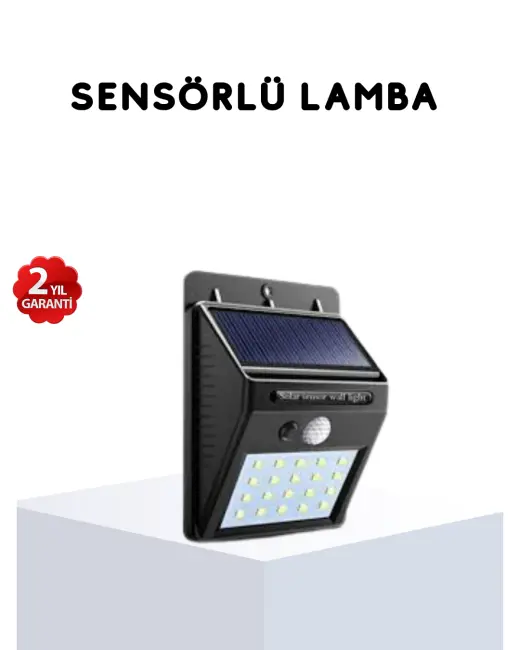 Solar Güneş Enerjili Hareket Sensörlü 4 Taraflı Bahçe Lambası – IP65 Su Geçirmez 100 LED