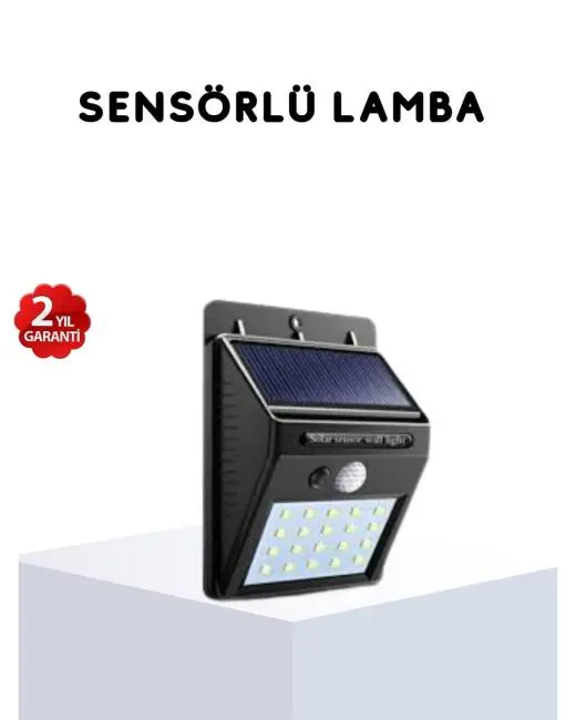 Solar Güneş Enerjili Hareket Sensörlü 4 Taraflı Bahçe Lambası – IP65 Su Geçirmez 100 LED