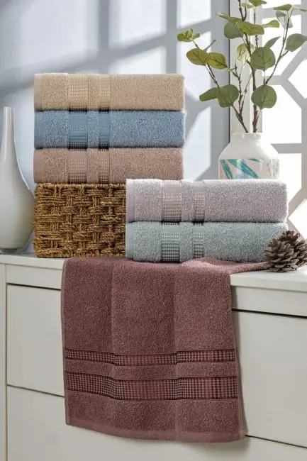 6 lI El Yüz Havlu Seti %100 Pamuklu Star 50x85 Cm