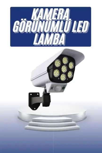 Solar Bahçe Lambası Uzaktan Kumandalı Kamera Görünümlü Hareket Sensörlü