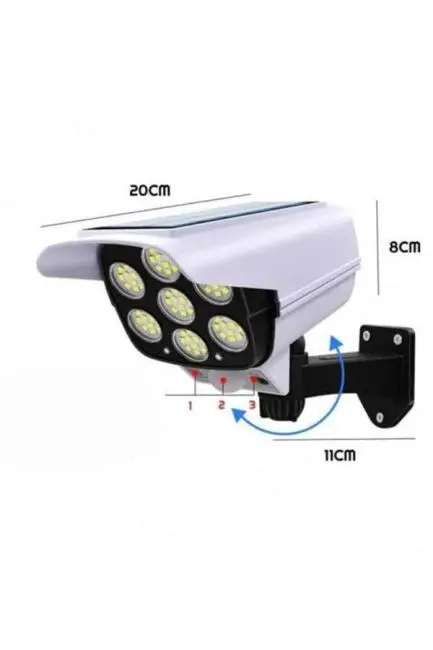 Solar Bahçe Lambası Uzaktan Kumandalı Kamera Görünümlü Hareket Sensörlü