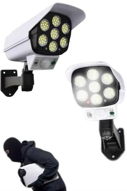 Solar Bahçe Aydınlatması Hareket Sensörlü Uzaktan Kumandalı Kamera Görünümlü