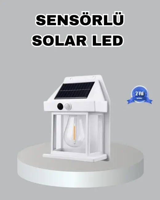 Üç Modlu Güneş Enerjili Duvar Lambası 1800mAh Bataryalı ve Hareket Sensörlü