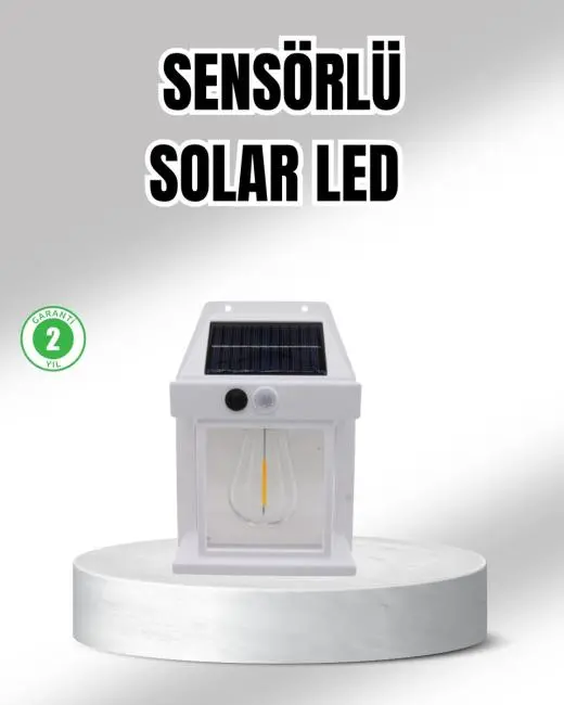 Güneş Enerjili Dış Mekan Sensörlü Duvar Lambası IP65 Su Geçirmez