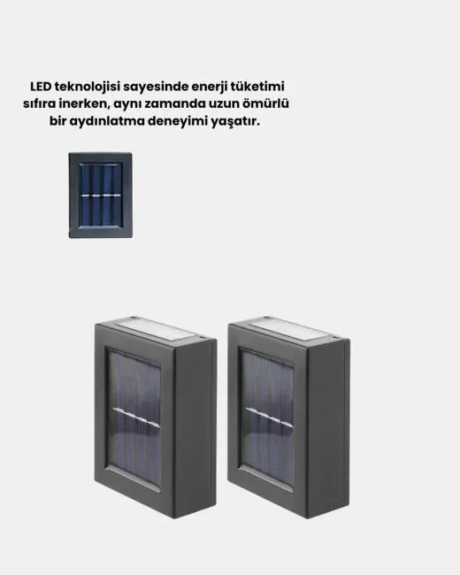 Solar Dış Mekan Aplik Su Geçirmez Dayanıklı LED Aydınlatmalı