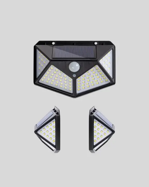 100 LED Solar Lamba Hareket Algılamalı Bahçe Duvar Dış Mekan Aydınlatma
