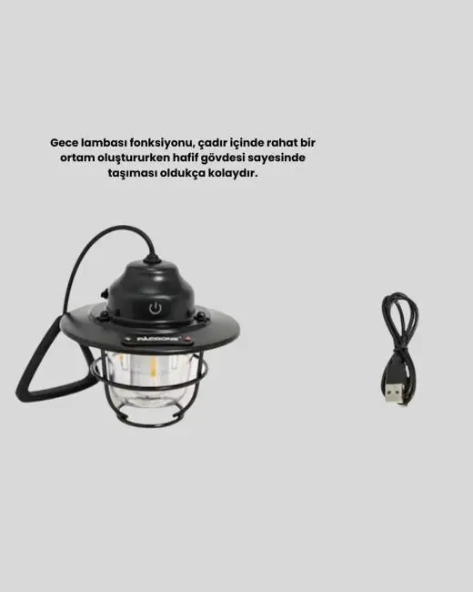 Retro Kamp Lambası Su Geçirmez Taşınabilir Gece Işığı Uzun Pil Ömürlü