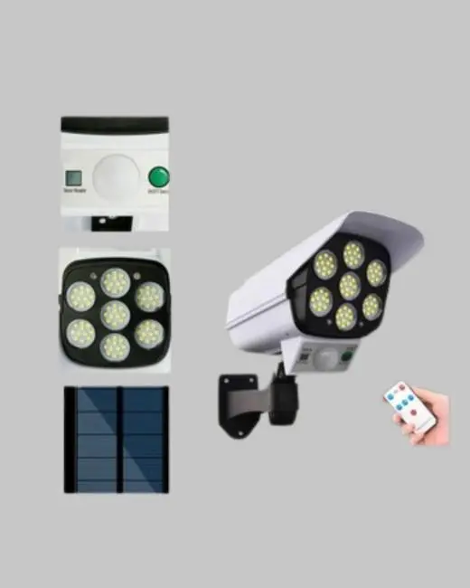 Kamera Görünümlü Solar LED Lamba Hareket Sensörlü Uzaktan Kumandalı Bahçe Duvar Aydınlatması