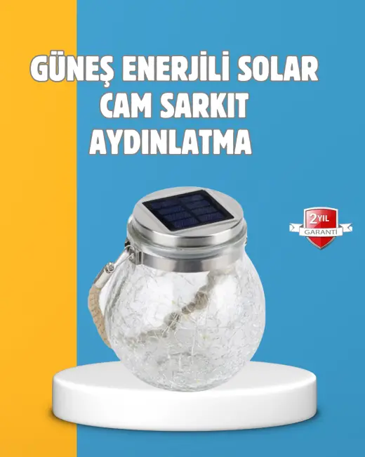 Suya Dayanıklı Güneş Enerjili Cam Şişe Sarkıt Lamba