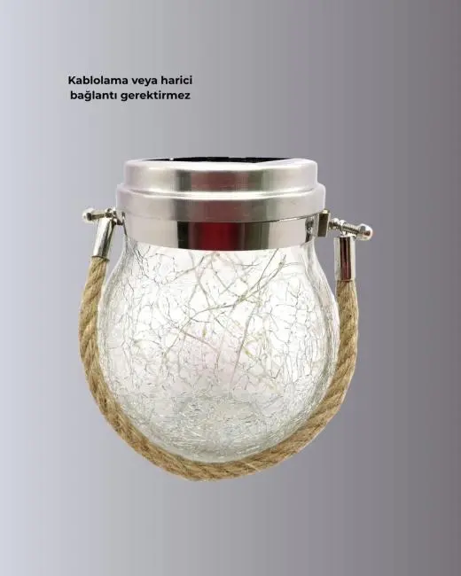 Suya Dayanıklı Güneş Enerjili Cam Şişe Sarkıt Lamba