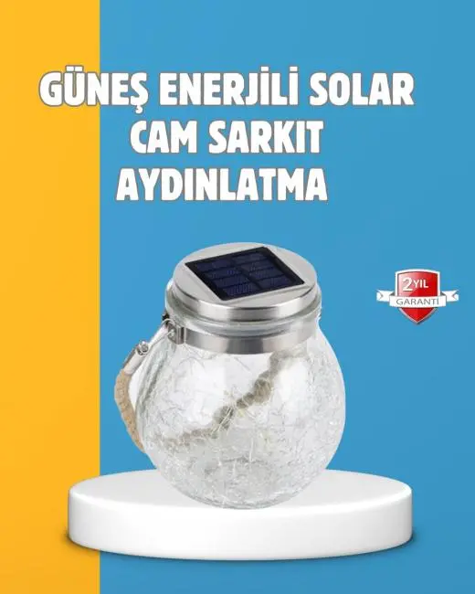 Suya Dayanıklı Güneş Enerjili Cam Şişe Sarkıt Lamba