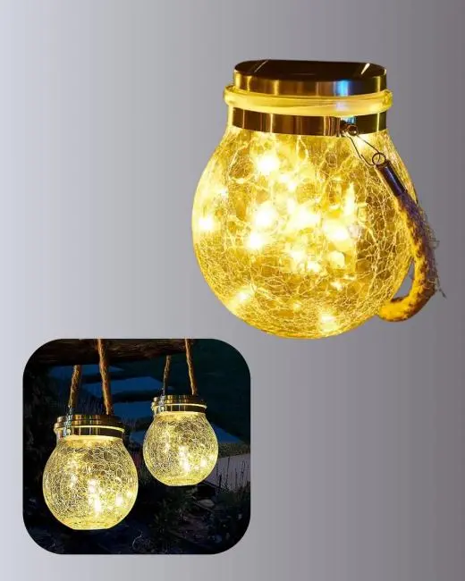 Bahçe ve Teras İçin Solar Cam Sarkıt LED Aydınlatma