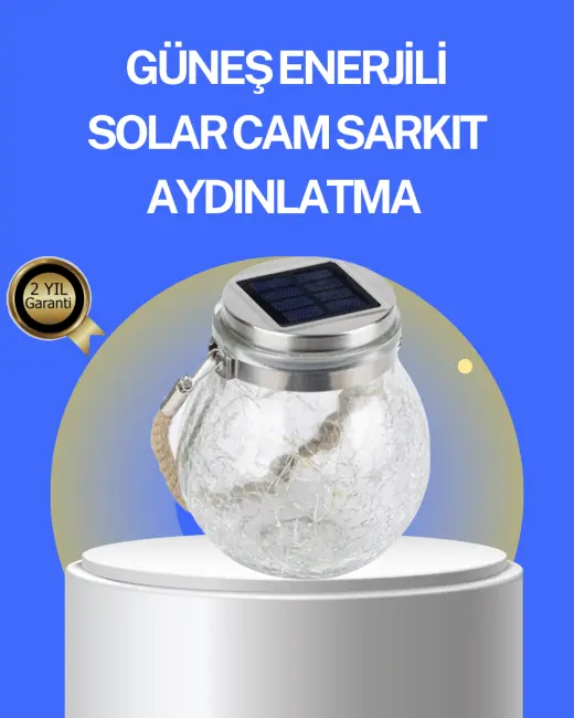 Bahçe ve Teras İçin Solar Cam Sarkıt LED Aydınlatma