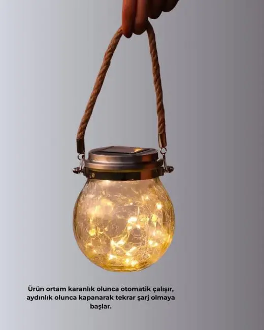 Bahçe ve Teras İçin Solar Cam Sarkıt LED Aydınlatma