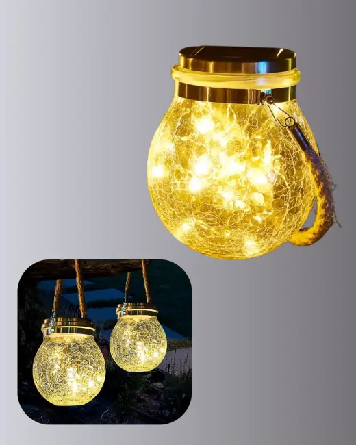 Solar Güneş Enerjili Dekoratif Cam Lamba