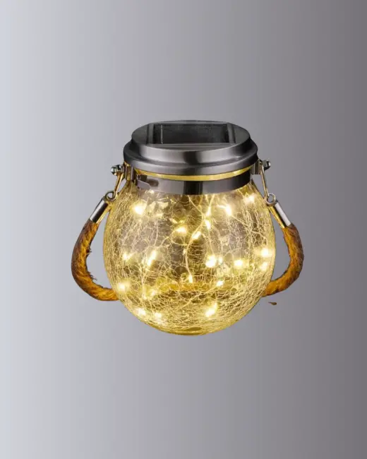 Güneş Enerjili Cam Sarkıt Bahçe Balkon Teras Aydınlatma 30 LED