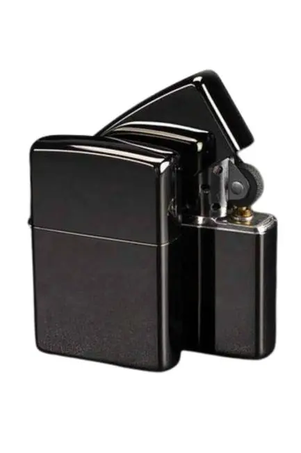 Siyah Kutulu Metal Çakmak Benzinli Hediyelik Eşya