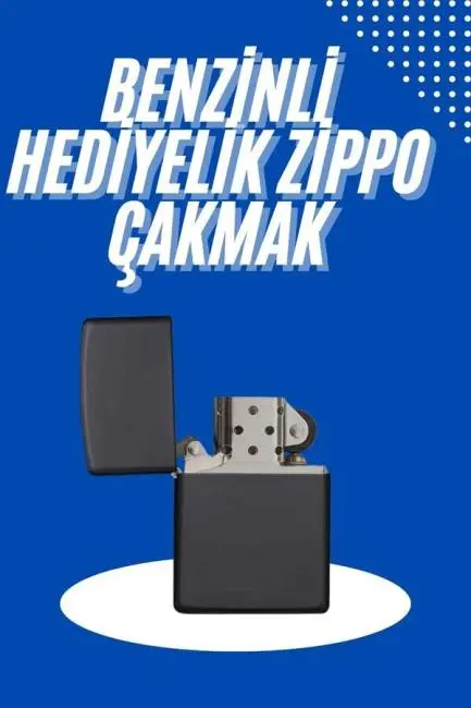 Doldurulabilir Siyah Benzinli Çakmak Metalik