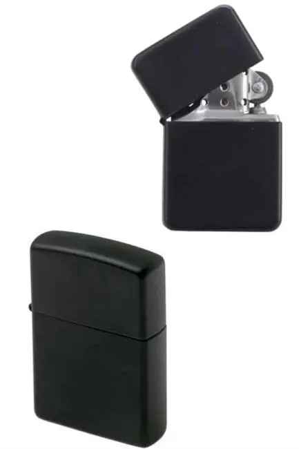 Doldurulabilir Siyah Benzinli Çakmak Metalik