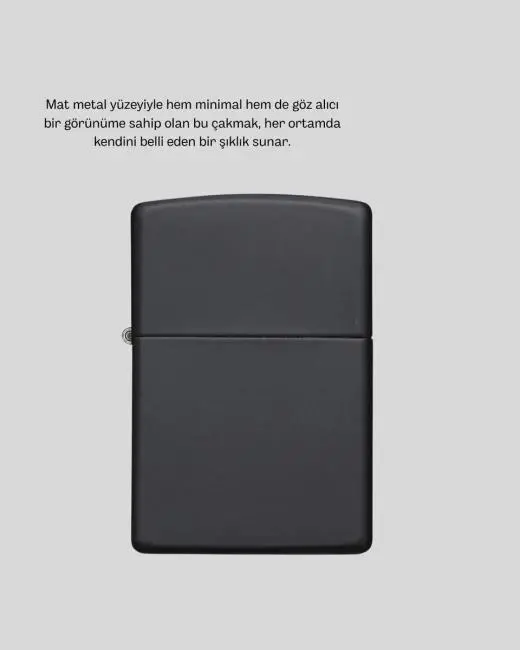 Metal Gövdeli Tasarım Çakmak Mat Yüzeyli ve Ergonomik Tutma Özellikli