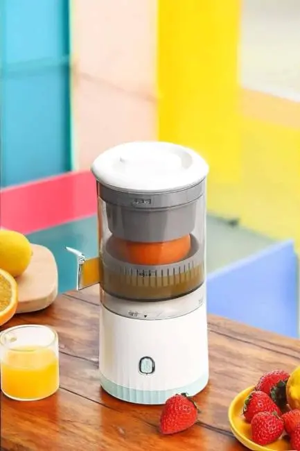 Meyve Sıkacağı USB Şarjlı Taşınabilir Çift Bıçaklı Güvenlik Kilidi