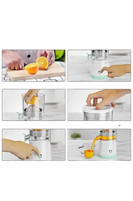 Katı Meyve Sıkacağı Taşınabilir USB Şarjlı Pratik Paslanmaz Çelik Bıçaklı