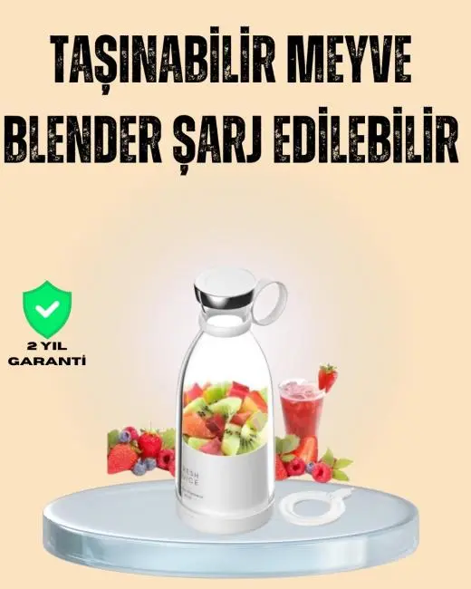 1200mAh Şarjlı Hafif ve Pratik Taşınabilir Blender