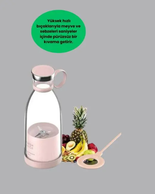 1200mAh Şarjlı Hafif ve Pratik Taşınabilir Blender