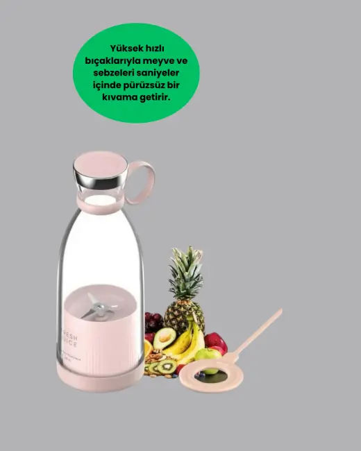 1200mAh Şarjlı Hafif ve Pratik Taşınabilir Blender