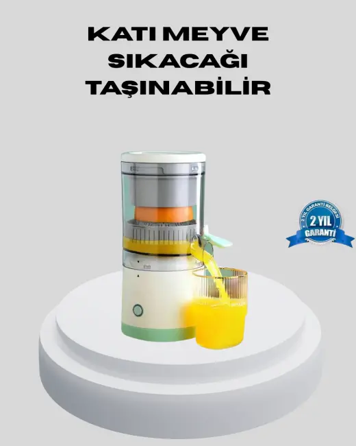 USB Şarjlı Mini Meyve Sıkacağı – Çift Bıçaklı Güvenlik Kilitli