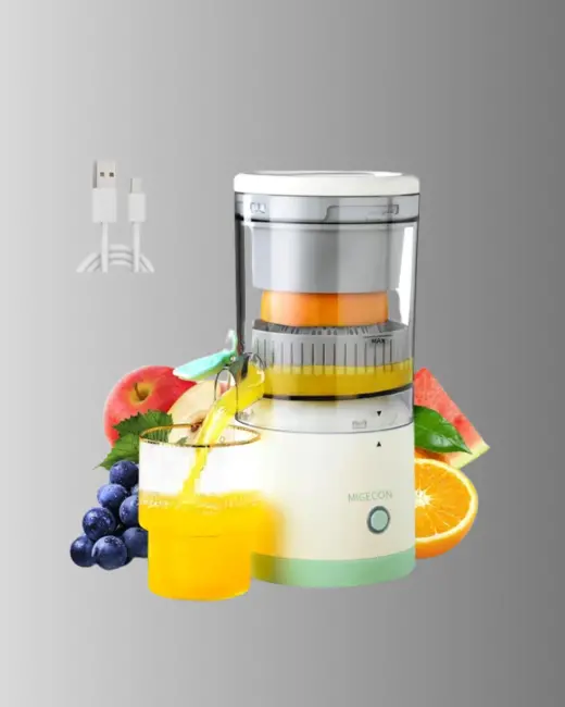 Taşınabilir Şarjlı Katı Meyve Sıkacağı – 45W Güç 18000 RPM Hız 400 mL Kapasite