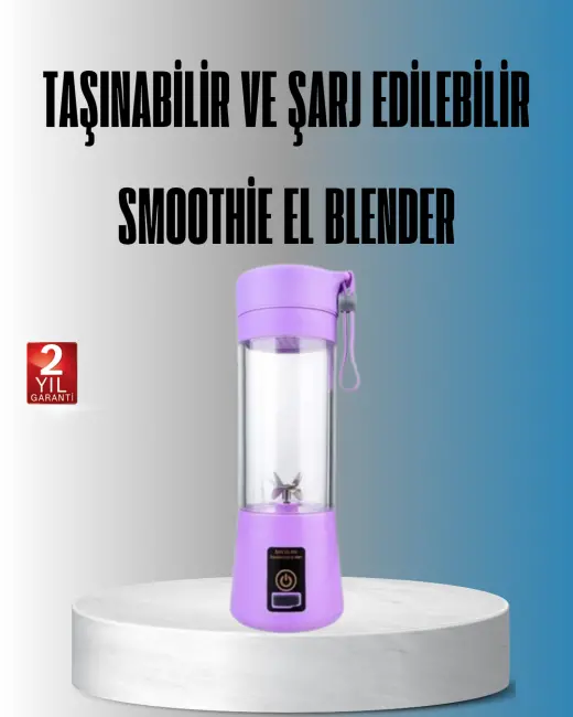 Şarjlı 380ml Portatif Smoothie Blender USB Mini Shake Yapıcı